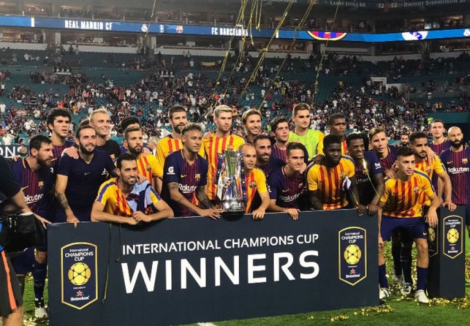 Kalahkan Real Madrid, Barcelona Juara International Champions Cup 2017
