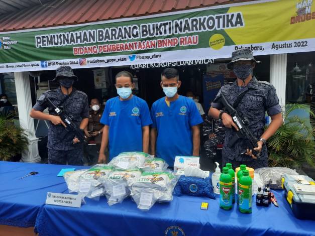 Lanal Dumai Limpahkan Penyidikan Perkara 12 Kg Sabu ke BNNP Riau