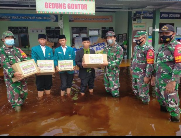 Ponpes Cahaya Terendam Banjir, Koramil 02 Bukit Kapur Siapkan Tempat Pengungsian untuk Santri