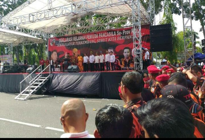 Disaksikan Menhan, Pemuda Pancasila Siap Menangkan Jokowi di Riau