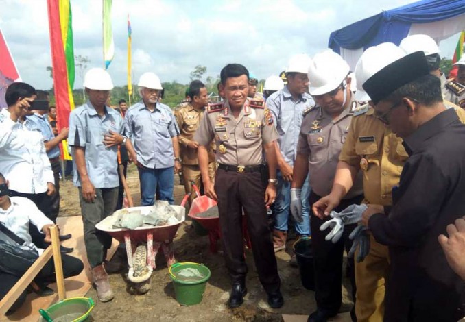 Kapolda Riau Lakukan Ground Breaking Pembangunan SPN di Kampar