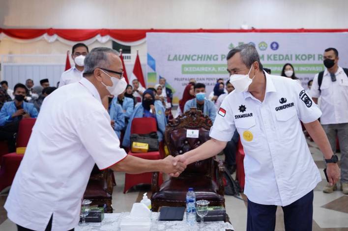 Restorasi Gambut, Gubri Bersama BRGM Launching Program Kedai Kopi Riau