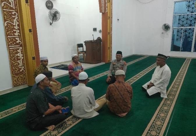 Polsek Rumbai Gelar Cooling System di Masjid Tajul Islam Sukseskan Pemilu 2024